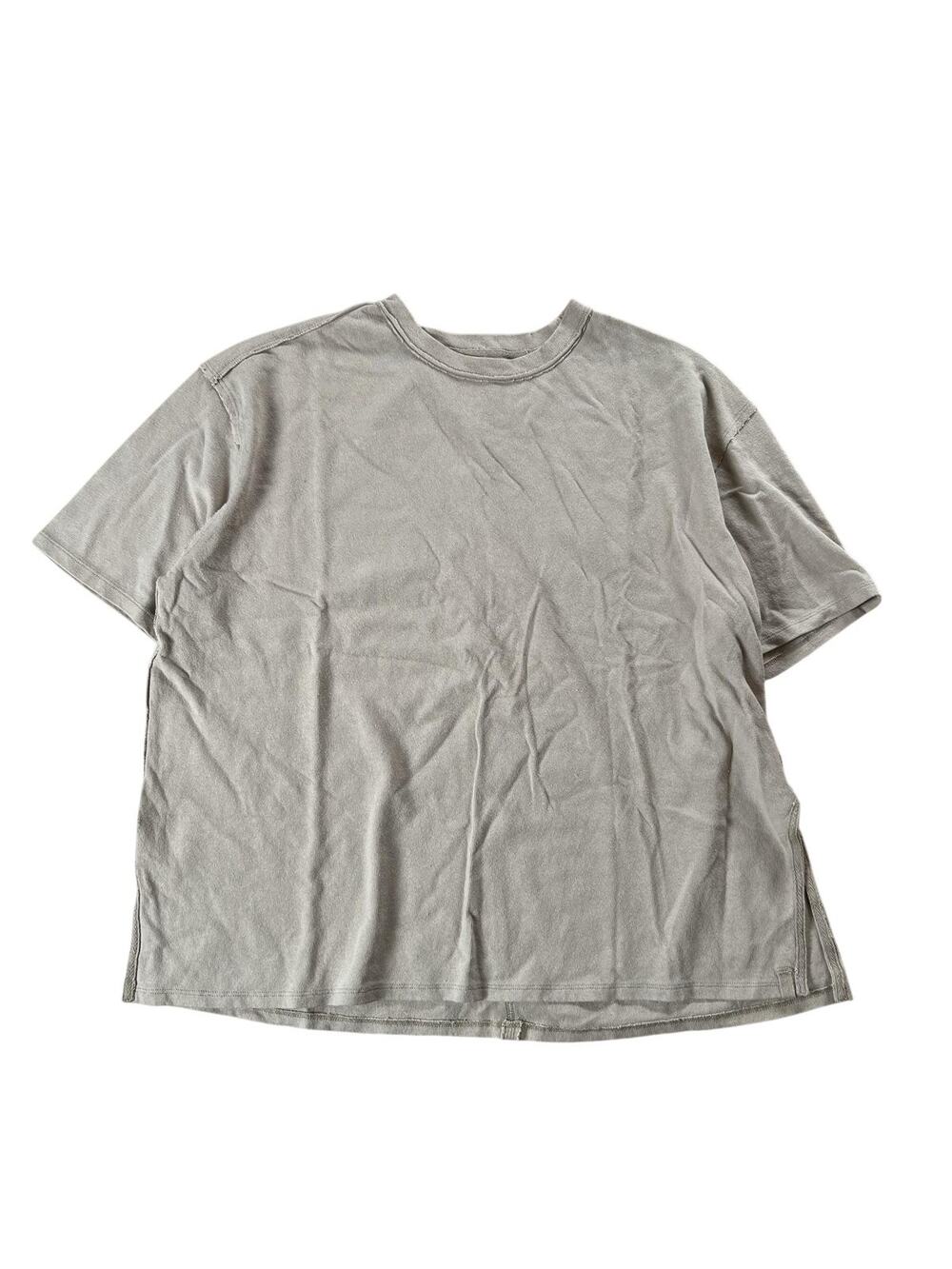 We The Free Shirt Mens XS Beige Cotton Crew Neck Oversized Relaxed Fit